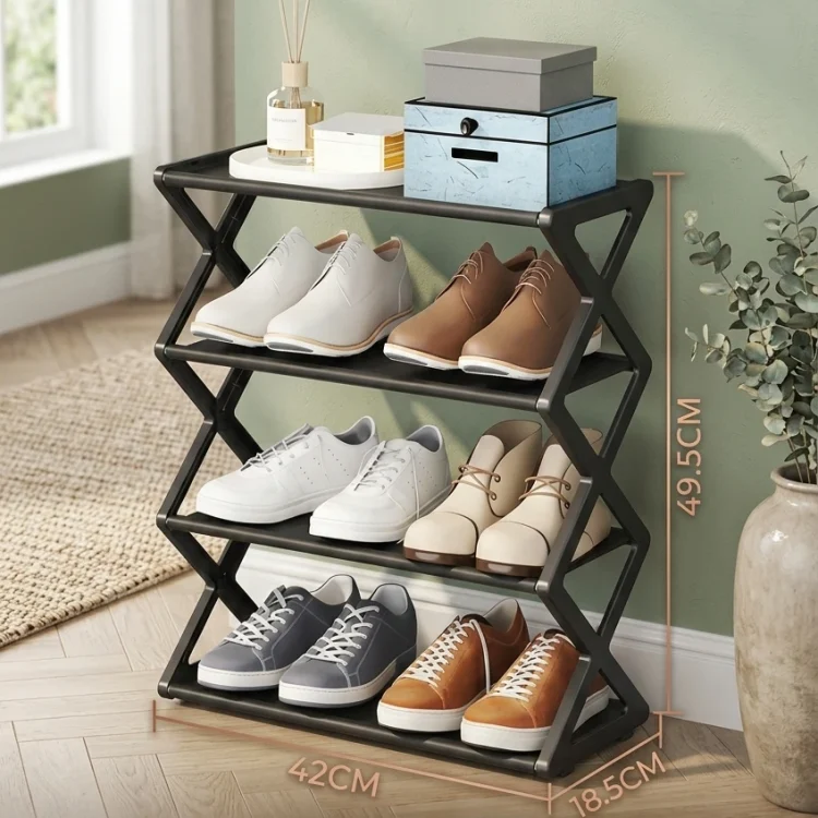Premium Z-Frame Shoe Organizer – 4 Layer Storage Rack